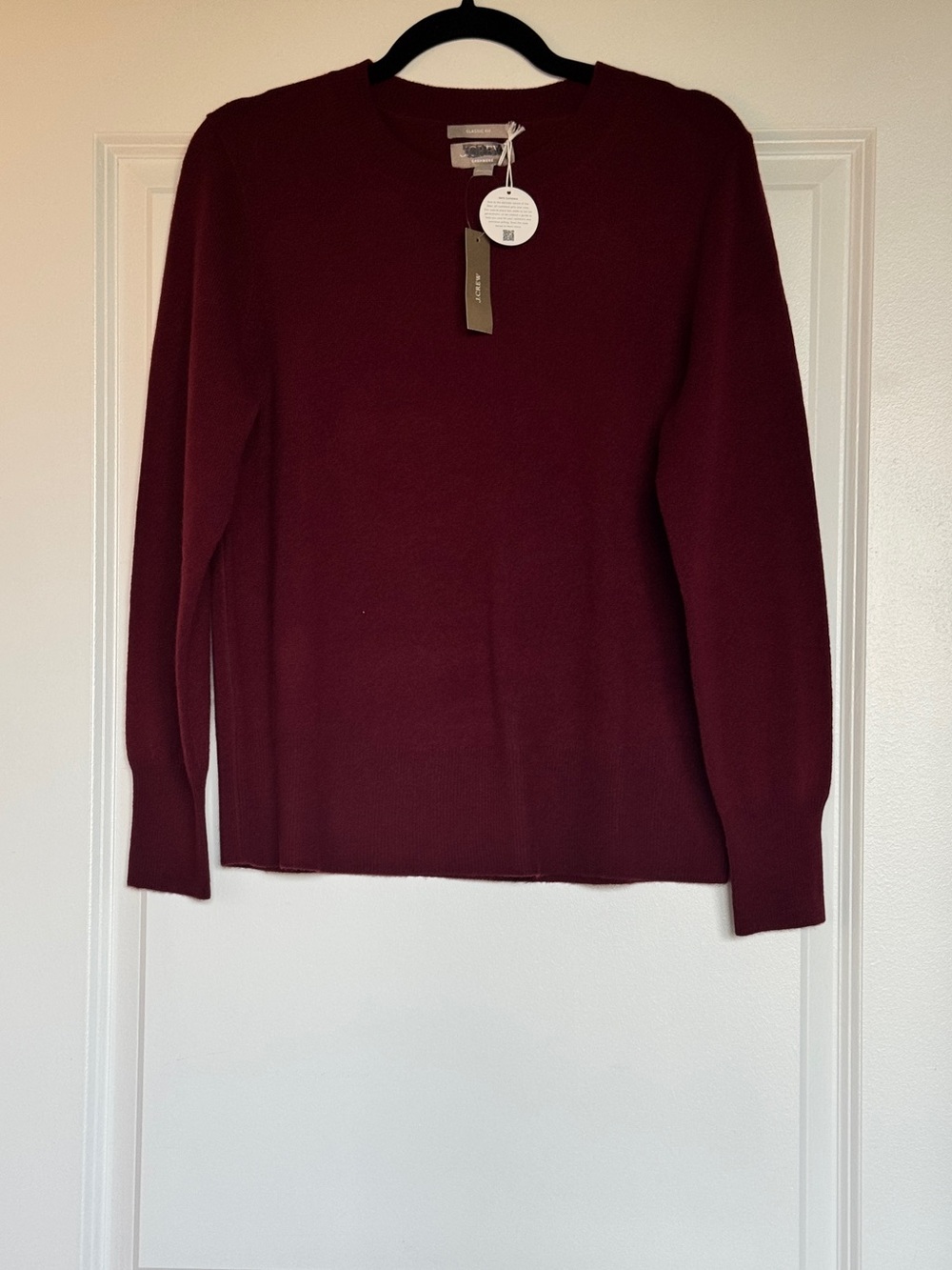 NWT! J. CREW Cashmere classic-fit crewneck sweater inky burgundy size small - Picture 5 of 12